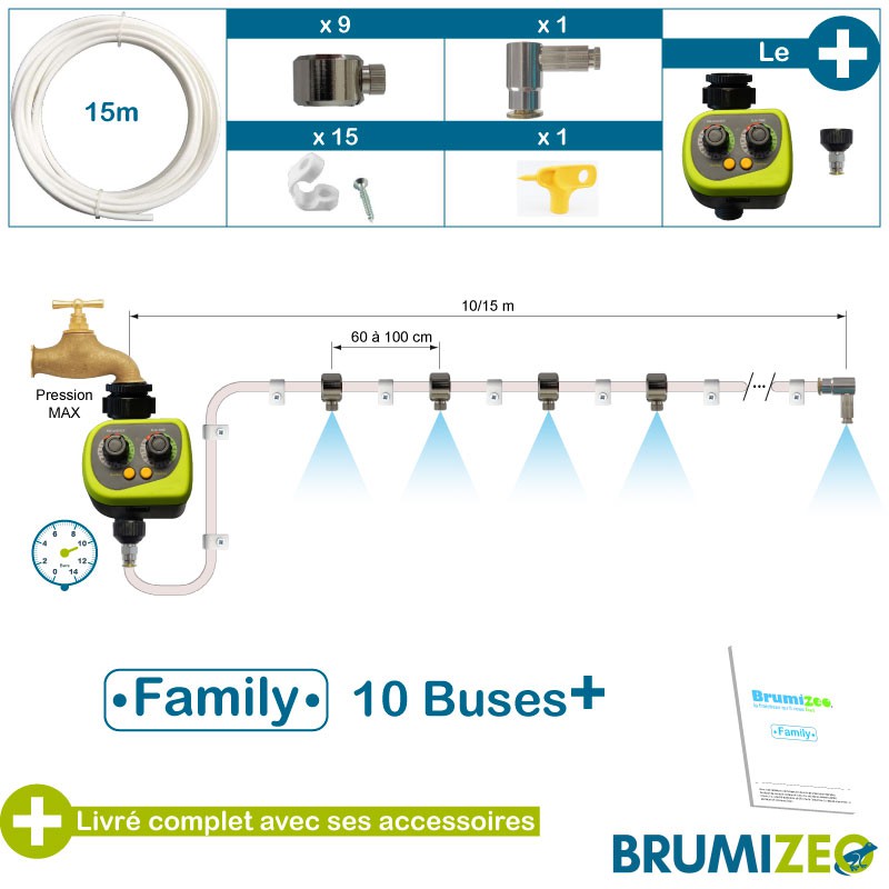 BRUMIZEO brumisation basse pression 10 buses avec programmateur descriptif KIT