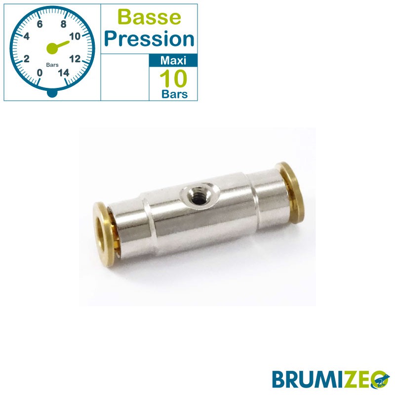 BRUMIZEO accessoire manchon porte-buse raccord instantané autobloquant  basse pression en laiton nickelé diamètre 8