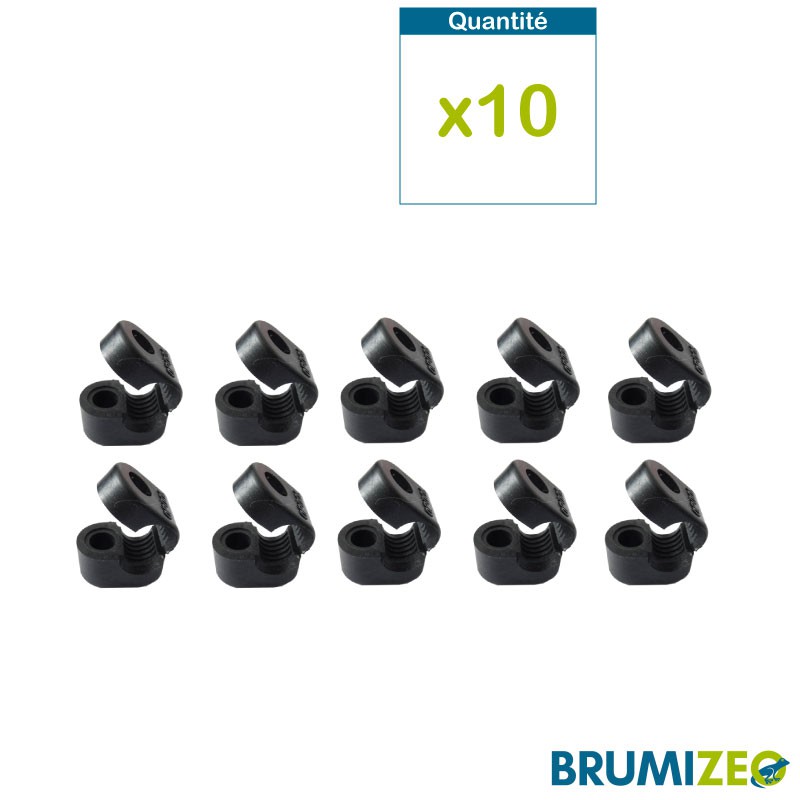 BRUMIZEO lot de 10 colliers de fixation noir déportés diamètre 8