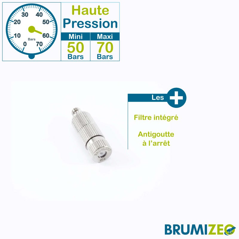 15PCS Haute Pression Buse Brumisateur en Acier INOX, 1/8 NPT Brouillard  Buses, Buse de Pulvérisation de Bruine Buses de Brumisation en Laiton  Misting