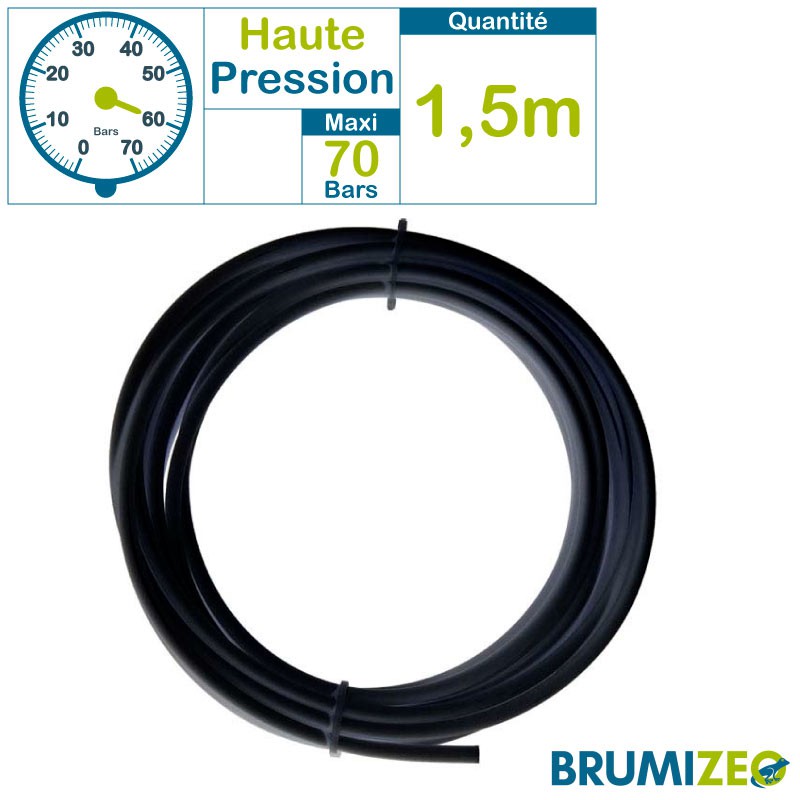 BRUMIZEO tube nylon noir 1.5 mètres diamètre 8 pour réseau de brumisation