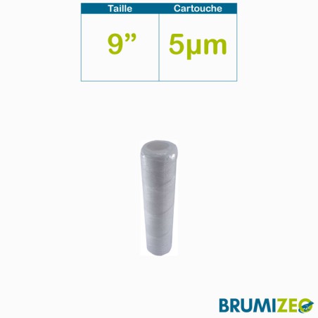 BRUMIZEO cartouche de filtre 5µm pour bocal 9 pouces