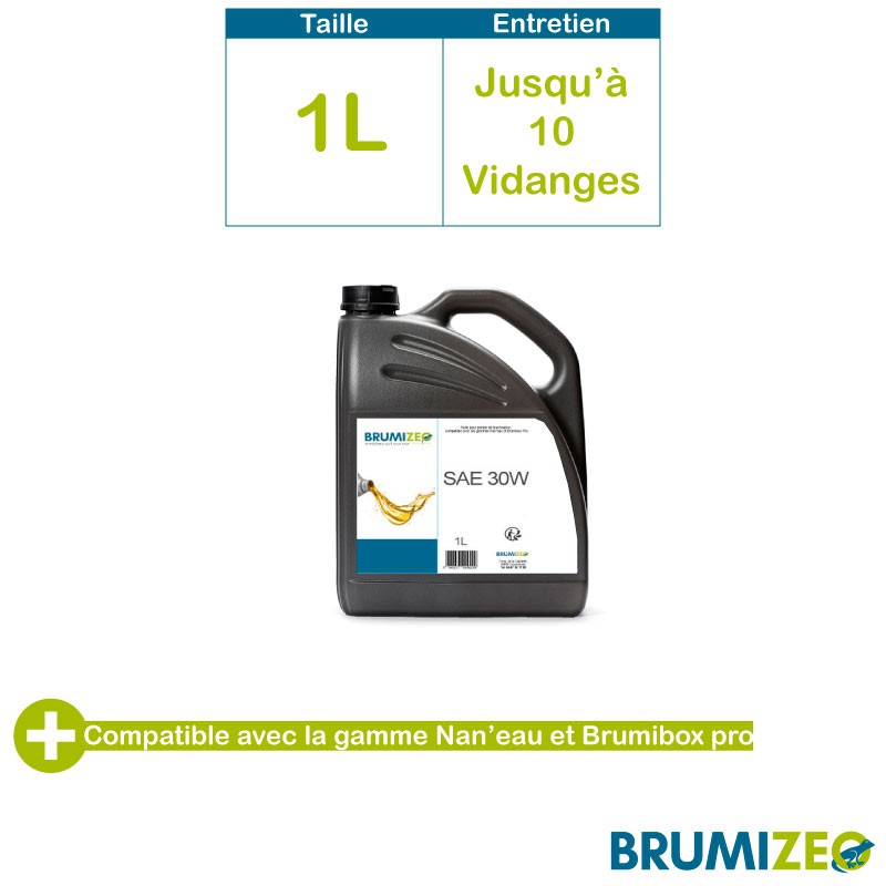 BRUMIZEO huile pour vidange et entretiens SAE30W bidon de 1 litre