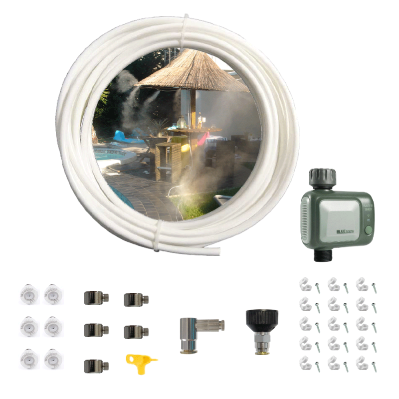 BRUMIZEO brumisation basse pression kit brumisateur de terrasse 6 buses avec programmateur