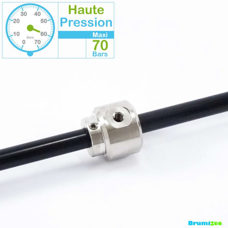BRUMIZEO accessoire bague porte buse haute pression sur tube nylon noir réseau de brumisation